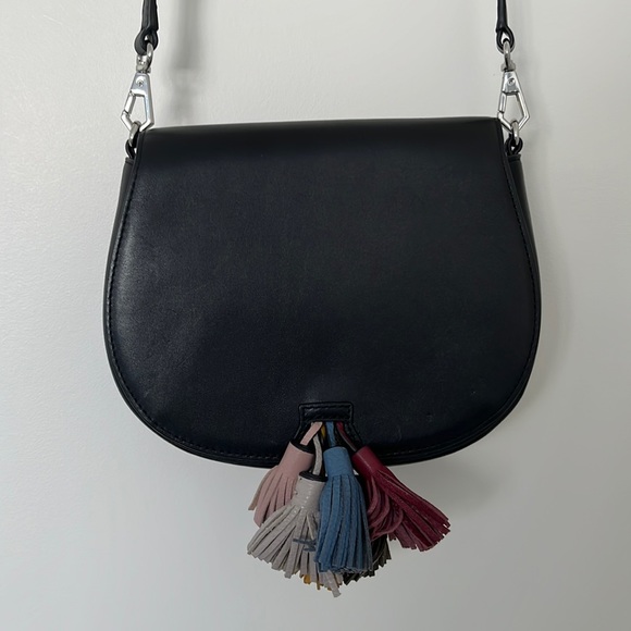 Leather crossbody bag with tassel detail - Picture 1 of 5